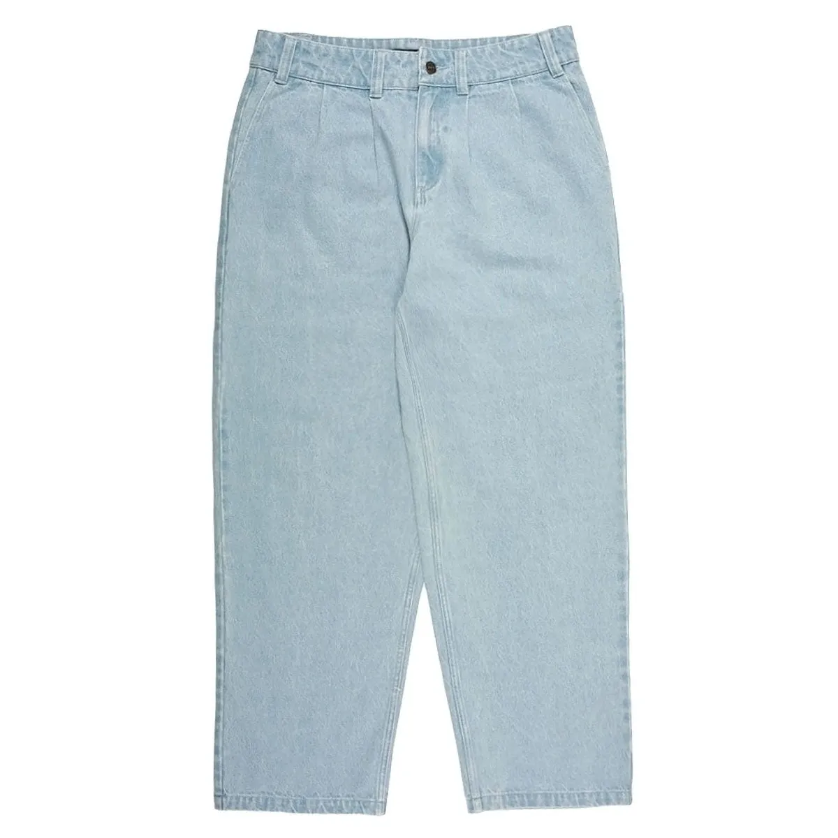 Theories Belvedere Pleated Denim Trouser Pants - Lightwash Blue Moisture wicking Breath Friendly