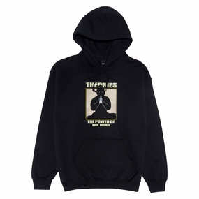All Season Outfit Seamless Side Construction Theories Power Of The Mind Hoodie - Black