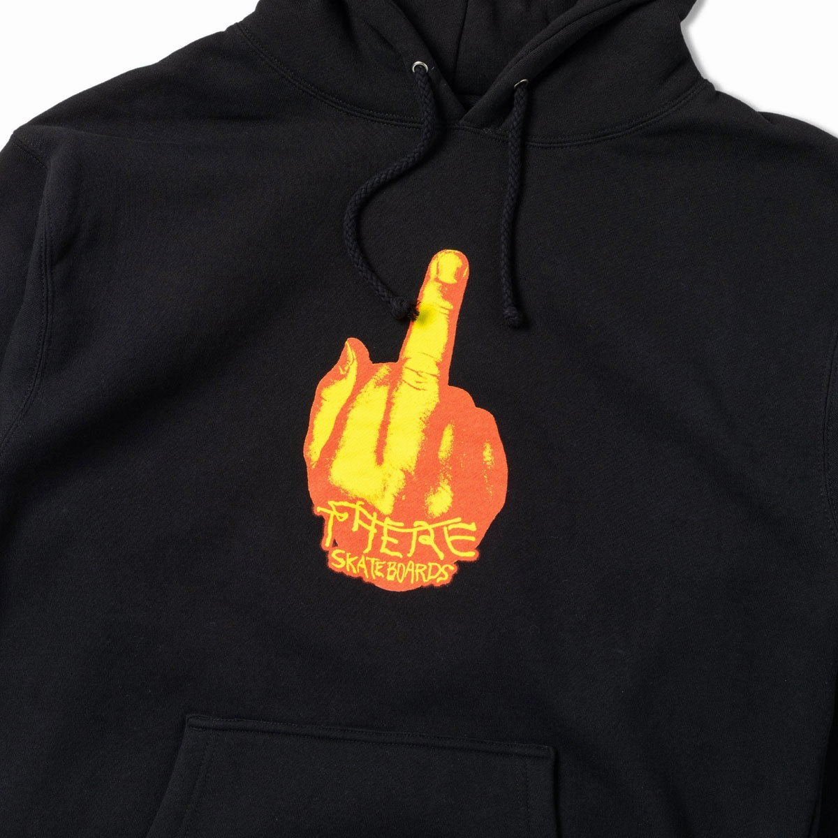 There Up Yours Hoodie - Black/Red/Yellow Glossy Look