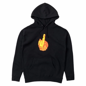 Travel Wear Fashion Layer There Up Yours Hoodie - Black/Red/Yellow