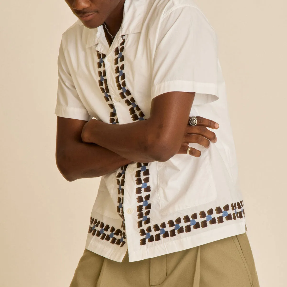 Obey Ruben Woven Shirt - White Multi Urban Trend Non Chafe Seams