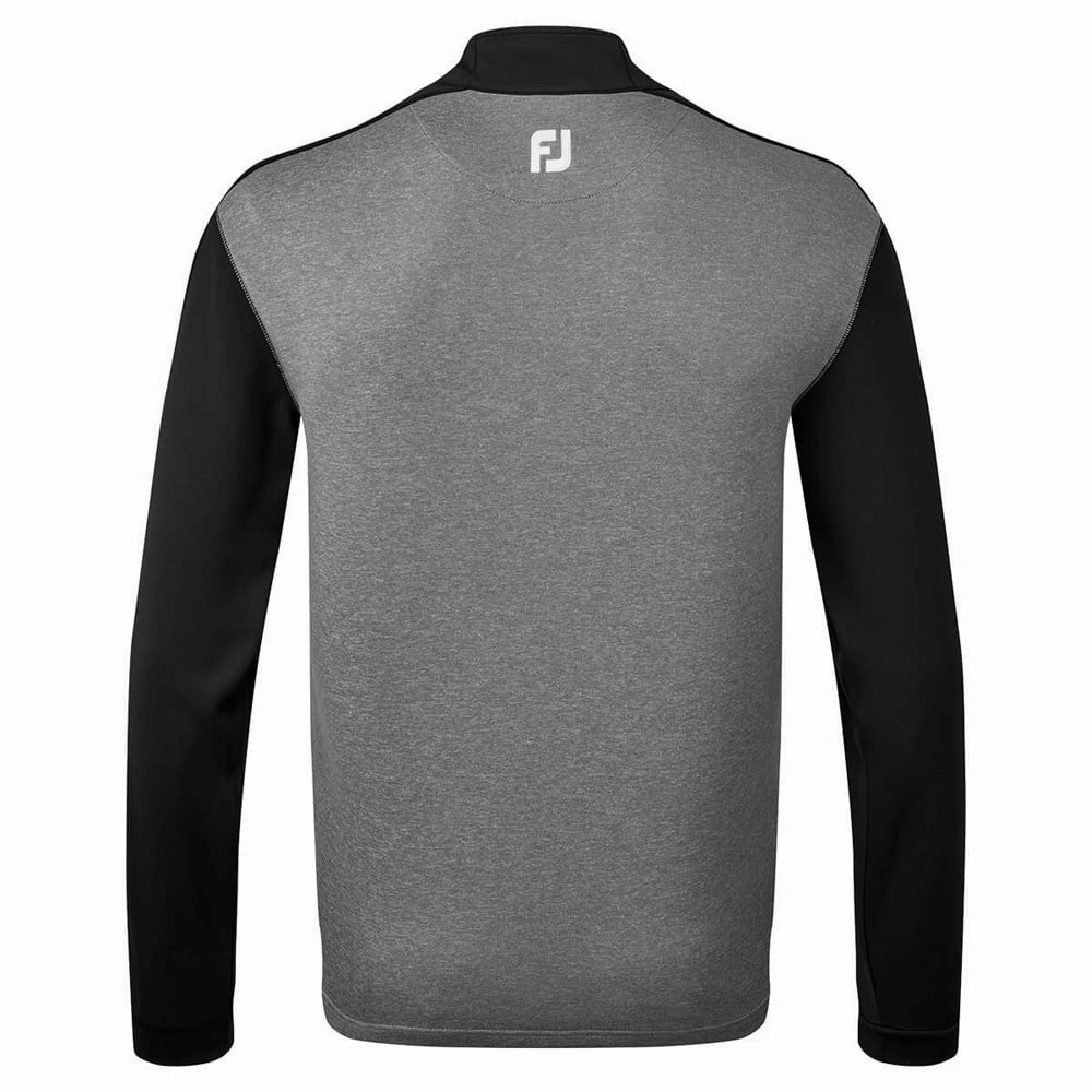 FootJoy Heather Colour Block Chill-Out Sweater - Black/Heather Coal great for presents