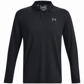 spring fashion Chic Casual Wear Under Armour Performance 3.0 Long Sleeve Polo Shirt - Black