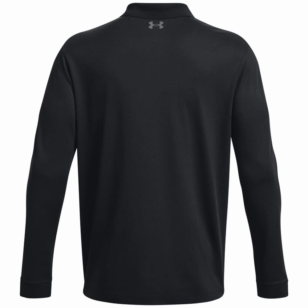 contrast Under Armour Performance 3.0 Long Sleeve Polo Shirt - Black