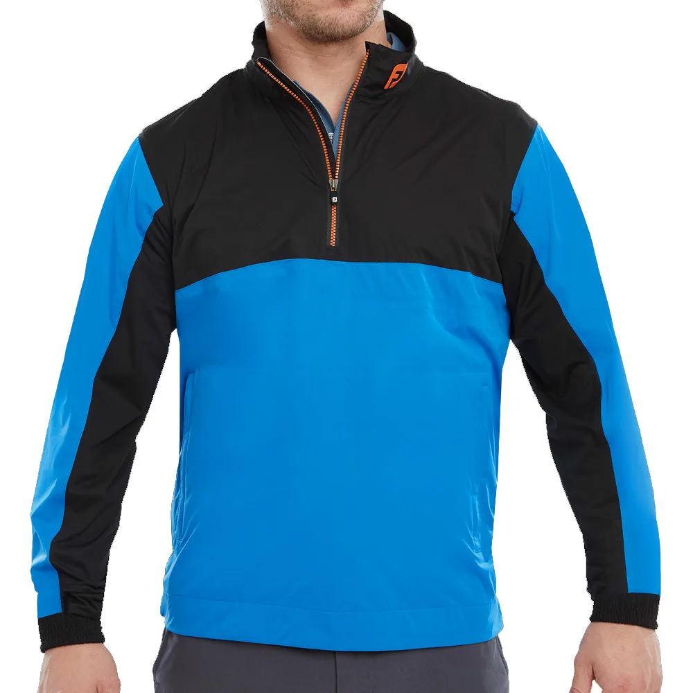 Relaxed Comfort FootJoy HydroKnit 1/2 Zip Waterproof Jacket - Sapphire/Black/Orange