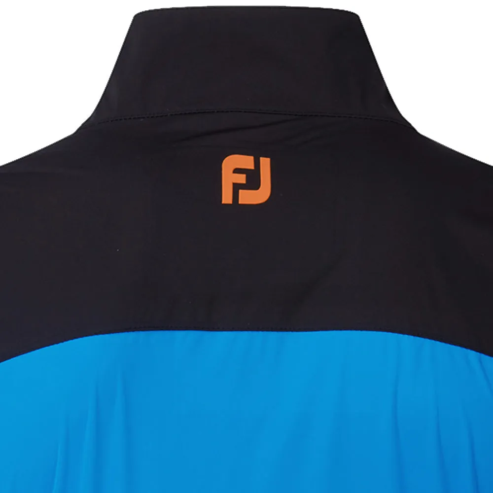 FootJoy HydroKnit 1/2 Zip Waterproof Jacket - Sapphire/Black/Orange Soft Lined Interior