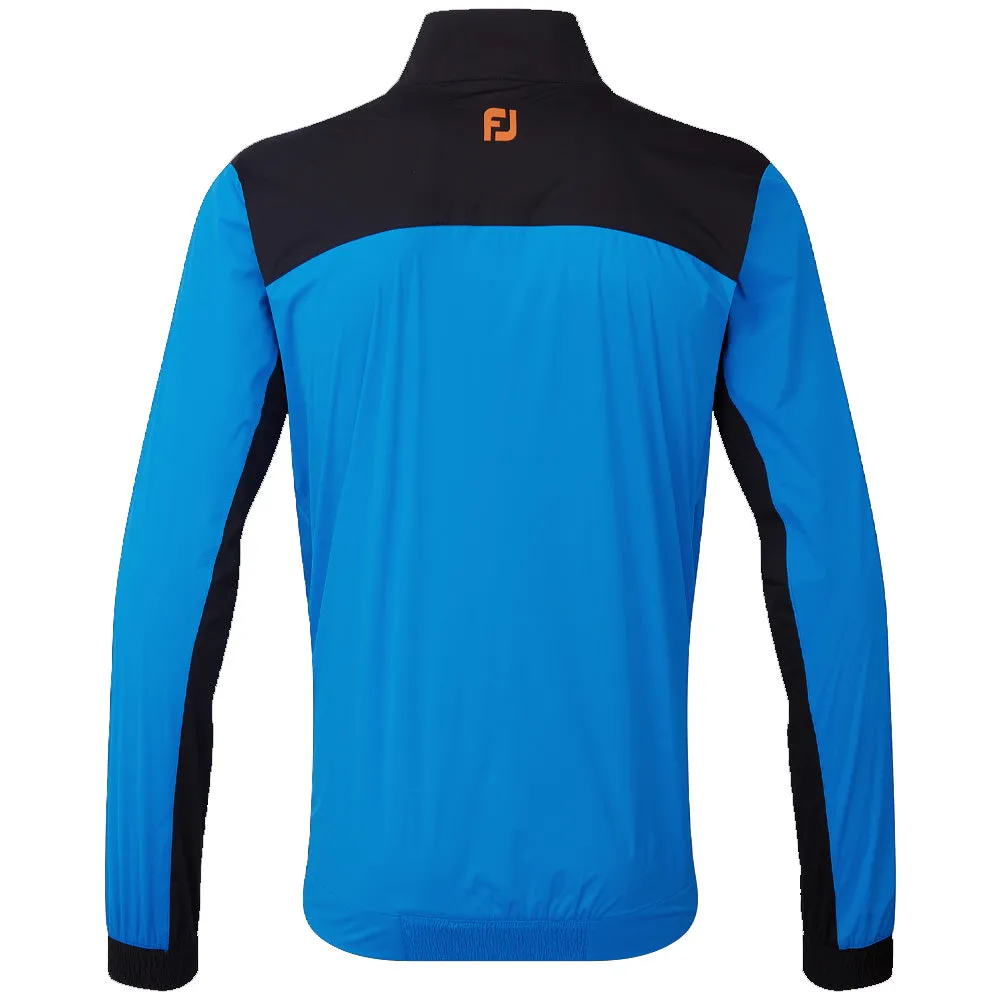 FootJoy HydroKnit 1/2 Zip Waterproof Jacket - Sapphire/Black/Orange retro look Reflective Safety Trim
