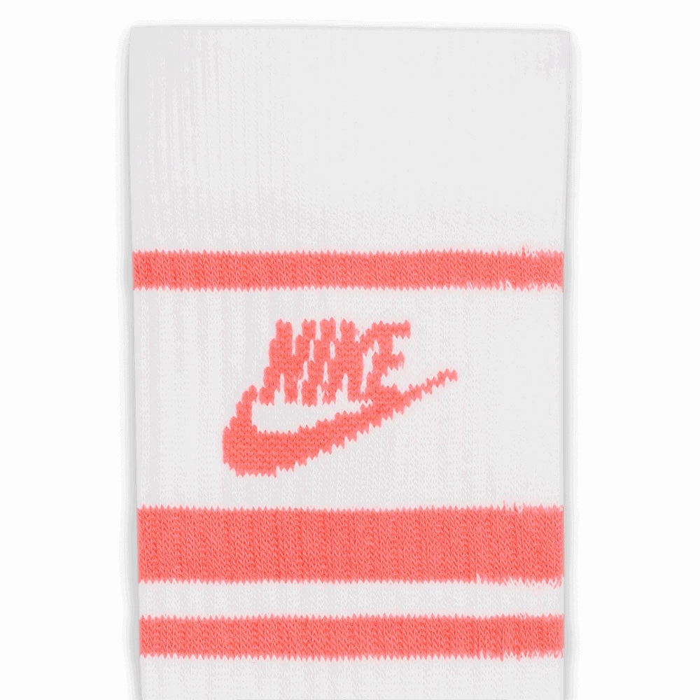 financial intelligence Nike Dri-FIT Everyday Essential Crew Socks (3 Pairs) - White/Hot Punch