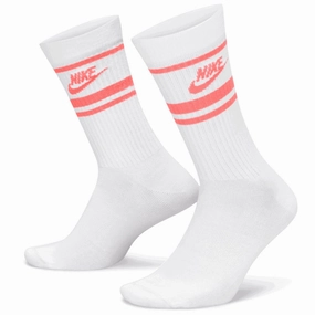 Proposal communication intelligence Nike Dri-FIT Everyday Essential Crew Socks (3 Pairs) - White/Hot Punch