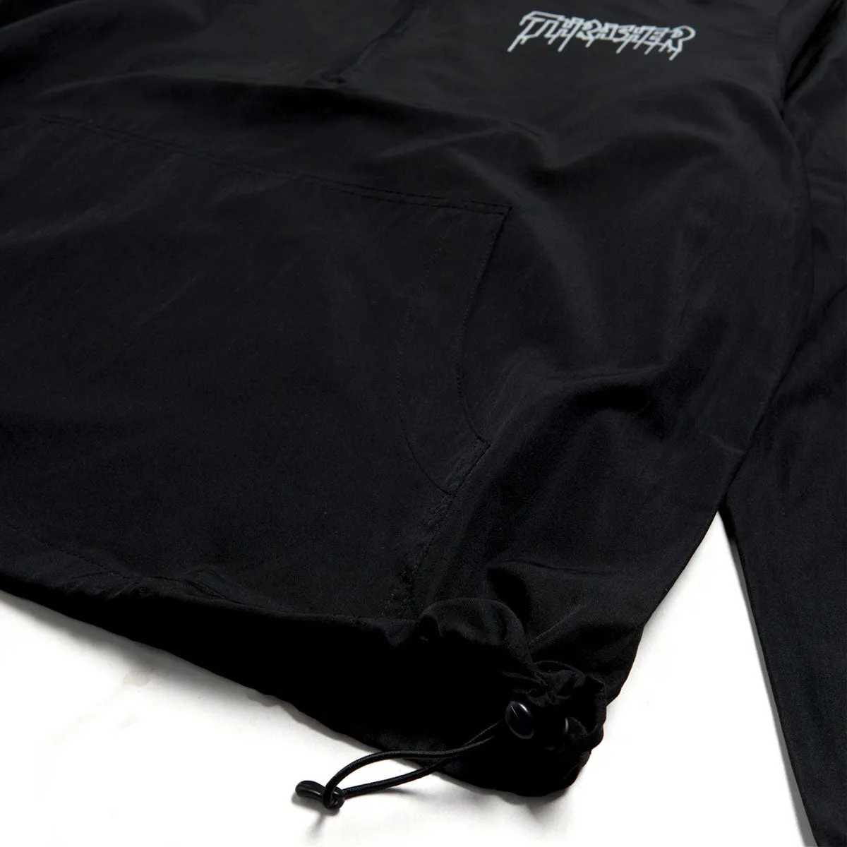 Aramid Fiber Blend Thrasher One-Liner Anorak Jacket - Black