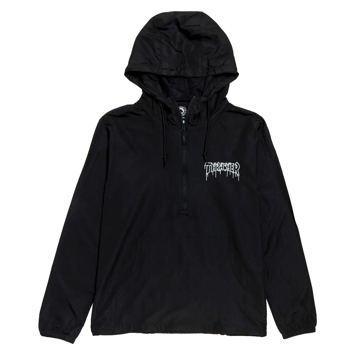 Thrasher One-Liner Anorak Jacket - Black Abrasion Resistant Edges