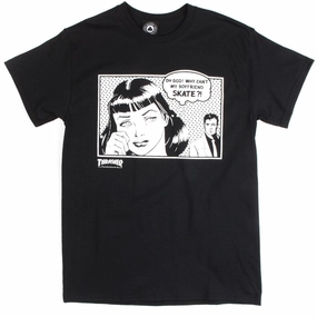 Thrasher Boyfriend T-Shirt - Black Sustainable Textile
