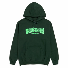 Thrasher Bully Hoodie - Forest Green 3D Sculpted Hood Concert wear