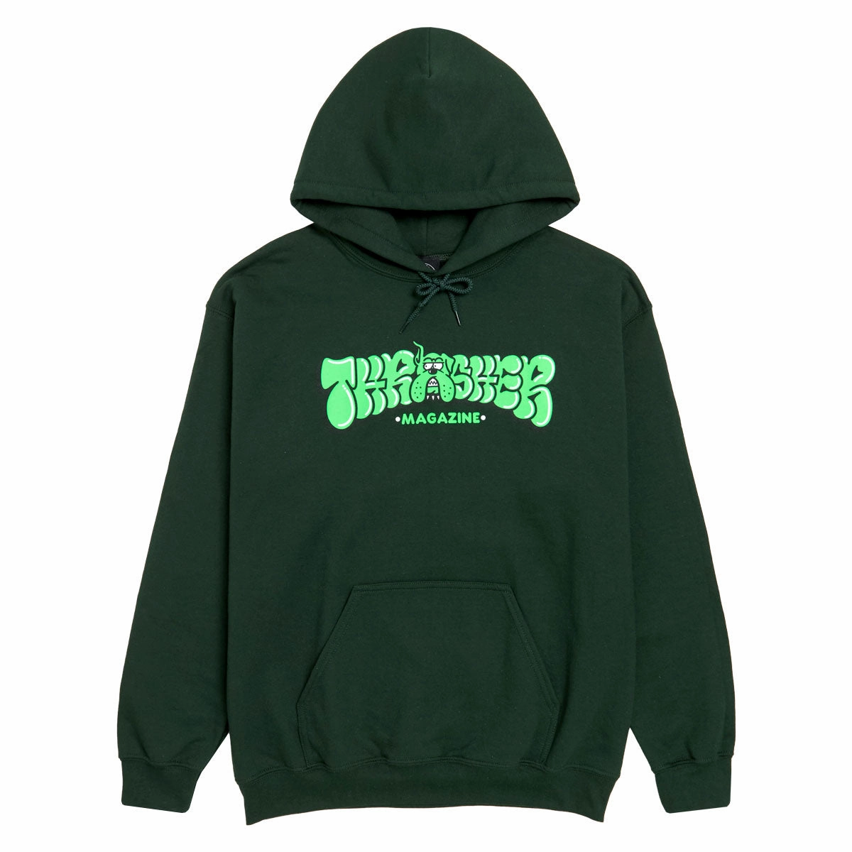 Thrasher Bully Hoodie - Forest Green Street Scene Style