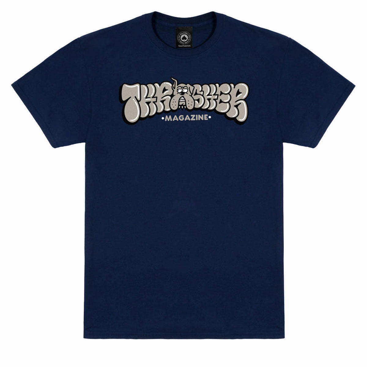 Thrasher Bully T-Shirt - Navy Organic Cotton Blend Urban Fashion Look