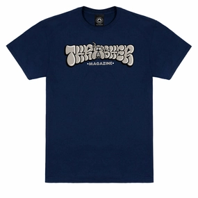 Thrasher Bully T-Shirt - Navy Organic Cotton Blend Urban Fashion Look
