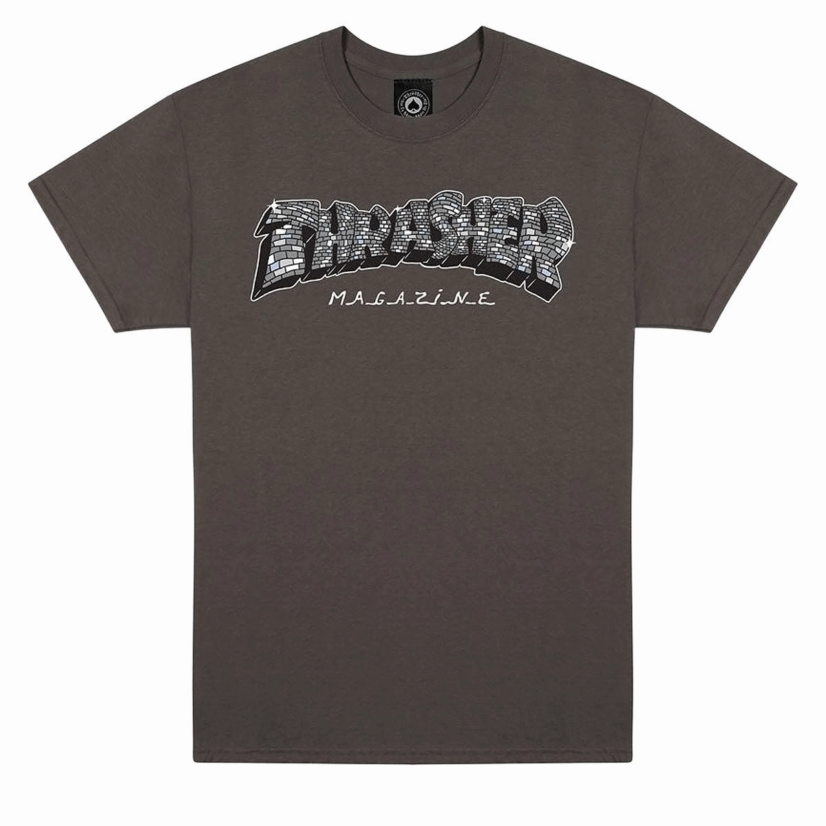 budget-friendly UV protection layer Thrasher Disco By Spanky T-Shirt - Charcoal
