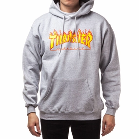 picnic wear Thrasher Flame Hoodie - Grey