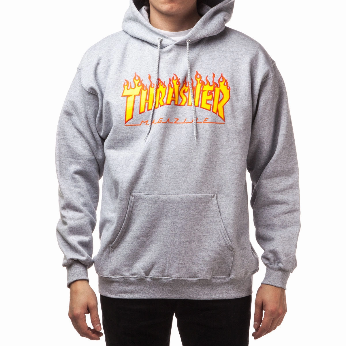 picnic wear Thrasher Flame Hoodie - Grey