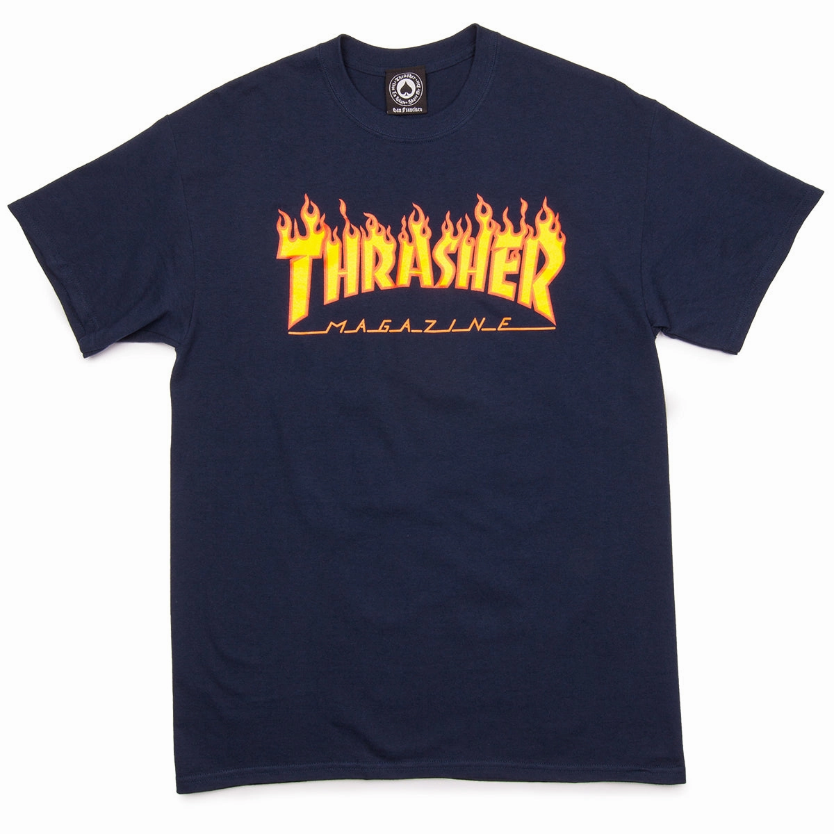 Thrasher Flame T-Shirt - Navy ComfortOptimizedConstruction