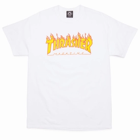 Thrasher Flame T-Shirt - White Chilly Comfort