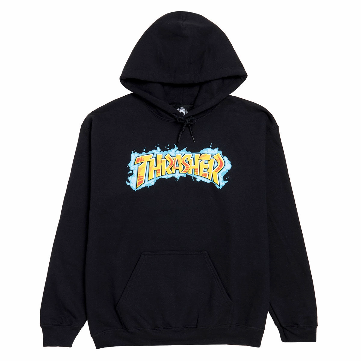 Chiffon details Personalizable Thrasher Graff Hoodie - Black
