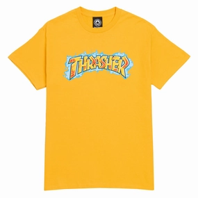 Weekend Style Trend Thrasher Graff T-Shirt - Gold