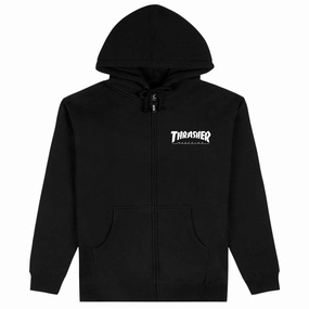 Thrasher Logo Zip Up Hoodie - Black Winter Apparel