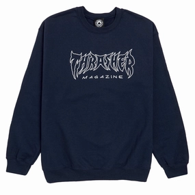 Thrasher Metal Sweatshirt - Navy Street Motion minimalistic