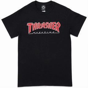 Thrasher Outlined T-Shirt - Black Seasonal Layering Timeless Appeal