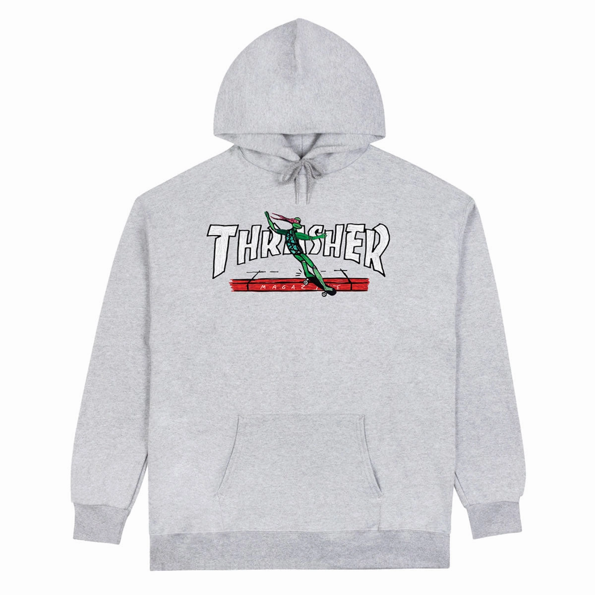 Casual Friday wear Thrasher Red Curb By LSD Worldpeace Hoodie - Ash Grey