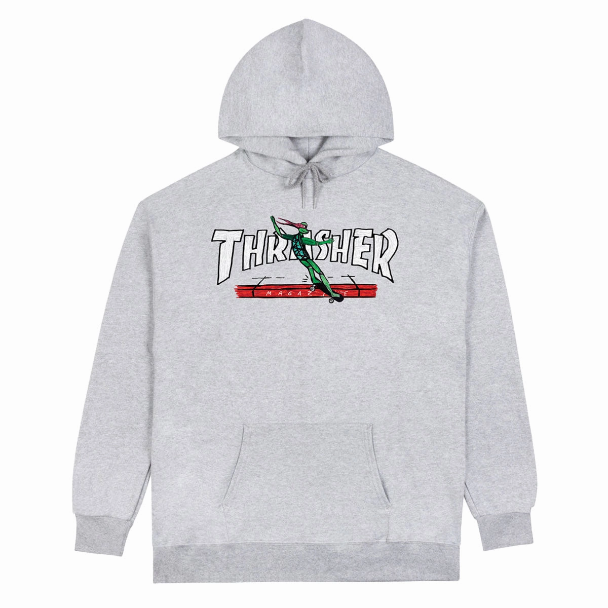 Thrasher Red Curb By LSD Worldpeace Hoodie - Ash Grey Street Fit Style