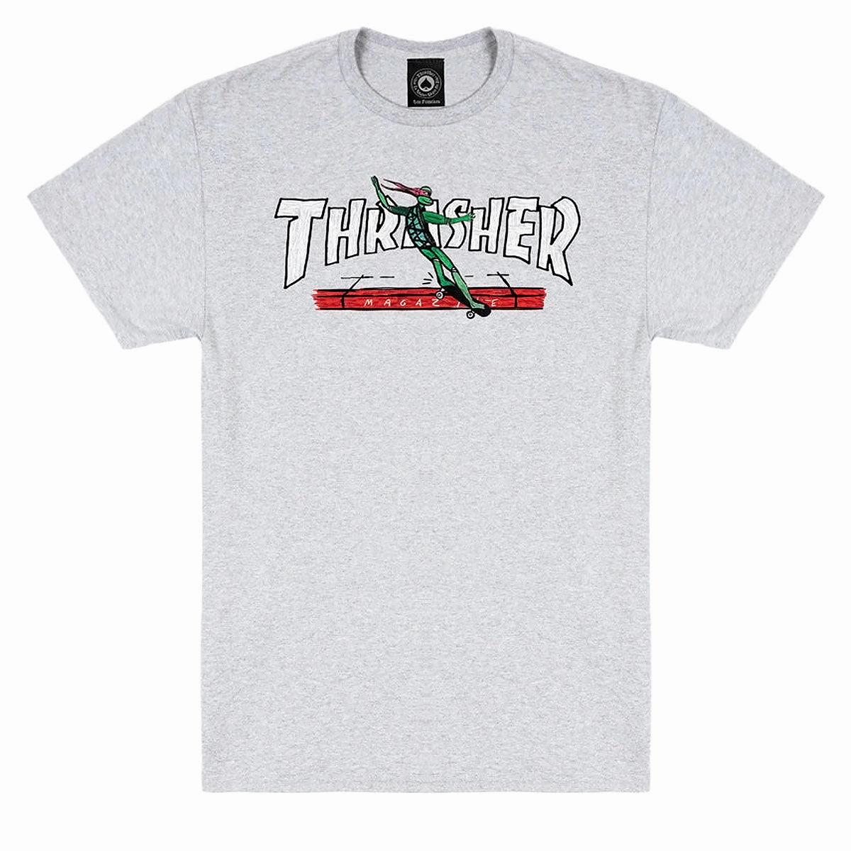 Thrasher Red Curb By LSD Worldpeace T-Shirt - Ash Grey Quick Dry Fabric Soft Touch