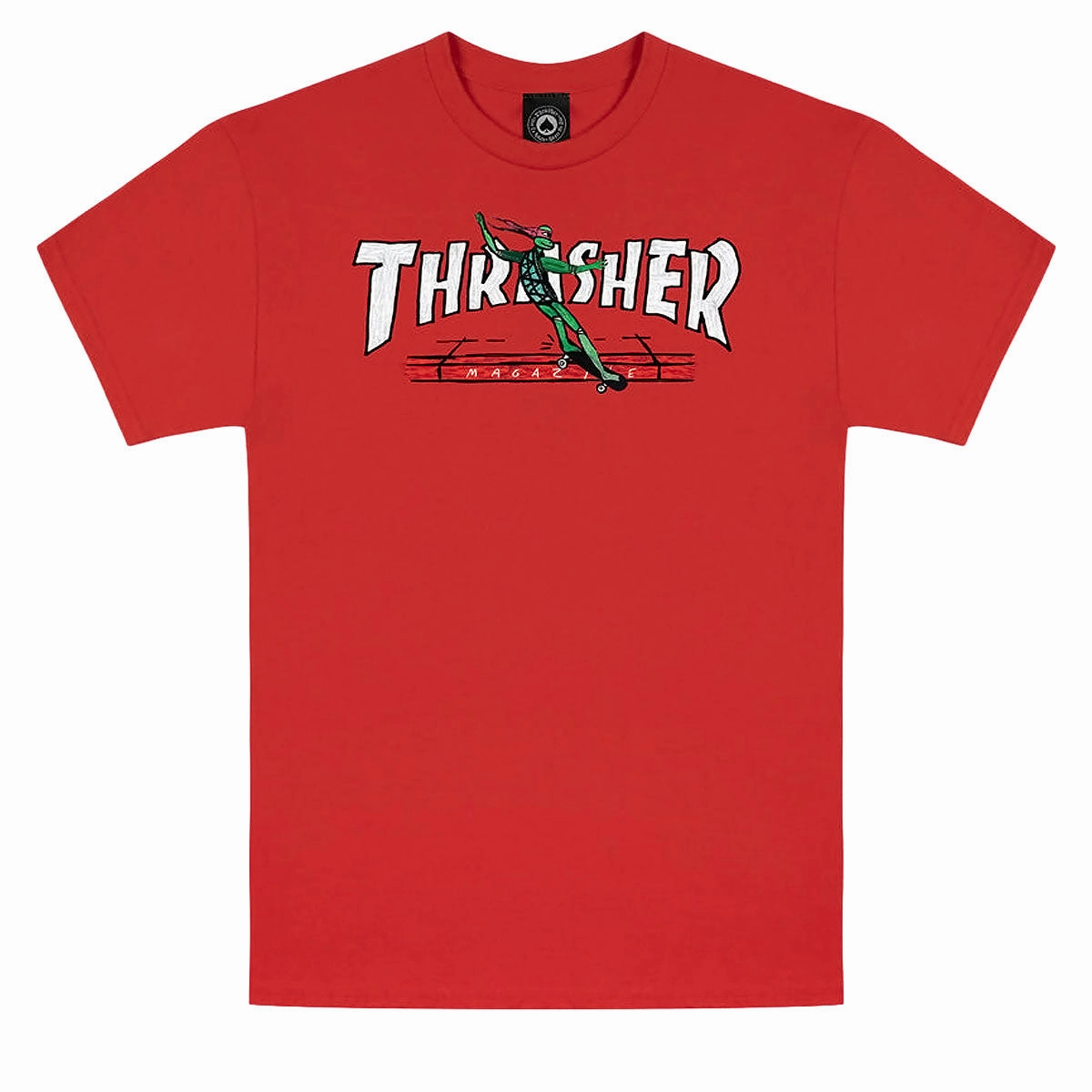 Thrasher Red Curb By LSD Worldpeace T-Shirt - Red Microfiber texture Lightweight Comfort