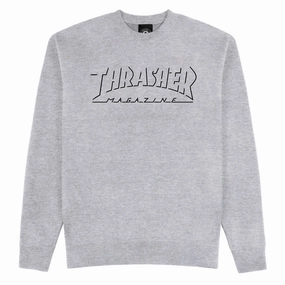 Thrasher Shadow Mag Logo Sweatshirt - Sport Grey Daily Apparel Triple Stitch Seams
