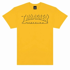 Thrasher Shadow Mag Logo T-Shirt - Gold Essential Comfort Summer cool