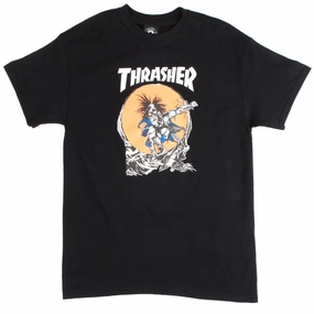Playful Design Thrasher Skate Outlaw T-Shirt - Black