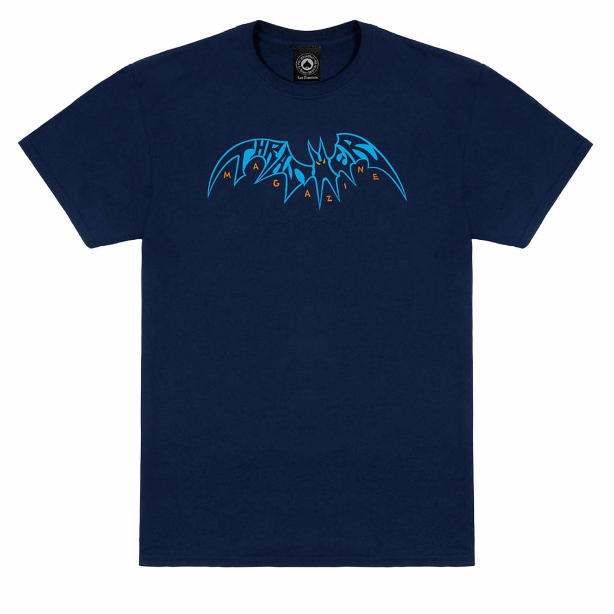 Essential Wear Low carbon footprint Thrasher Sky Rat By Neckface T-Shirt - Navy