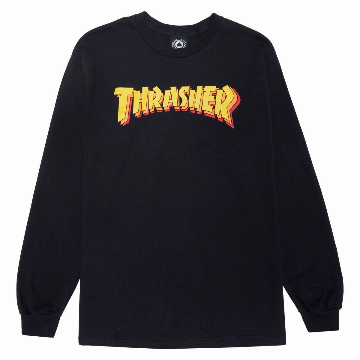 Printed design spandex blend Thrasher Stacked Long Sleeve T-Shirt - Black