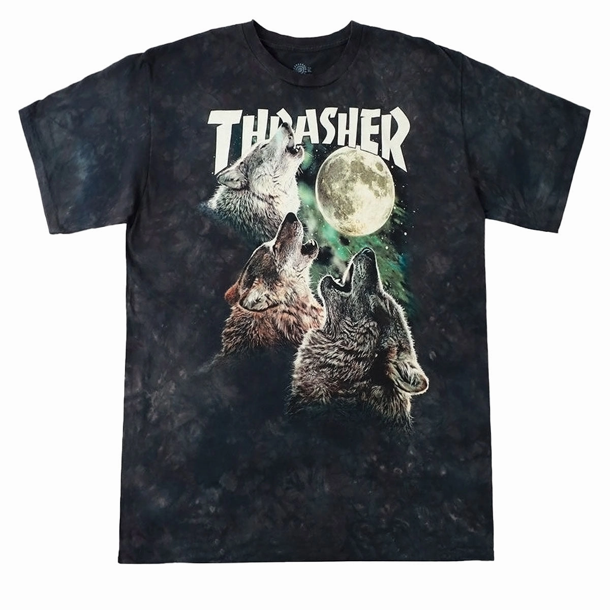 Thrasher Wolves T-Shirt - Green DoubleLayeredCollar Everyday Layering
