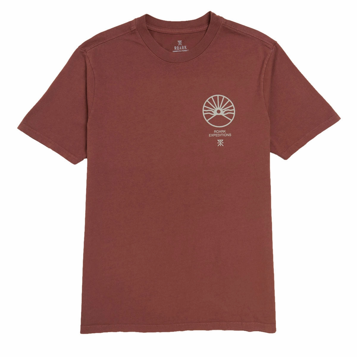 Roark Expeditions T-Shirt - Red Clay Playful Prints Wide Neck Opening