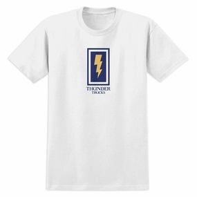 Thunder Boxed Bolt T-Shirt - White Leisure Casual Teenager coolness