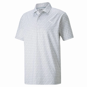 Thermoregulating Fabric Puma MATTR Carts Polo Shirt - High Rise/Bright White