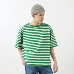 TIEASY / HDCS Big stripe boat-neck T-shirt Bohemian freedom
