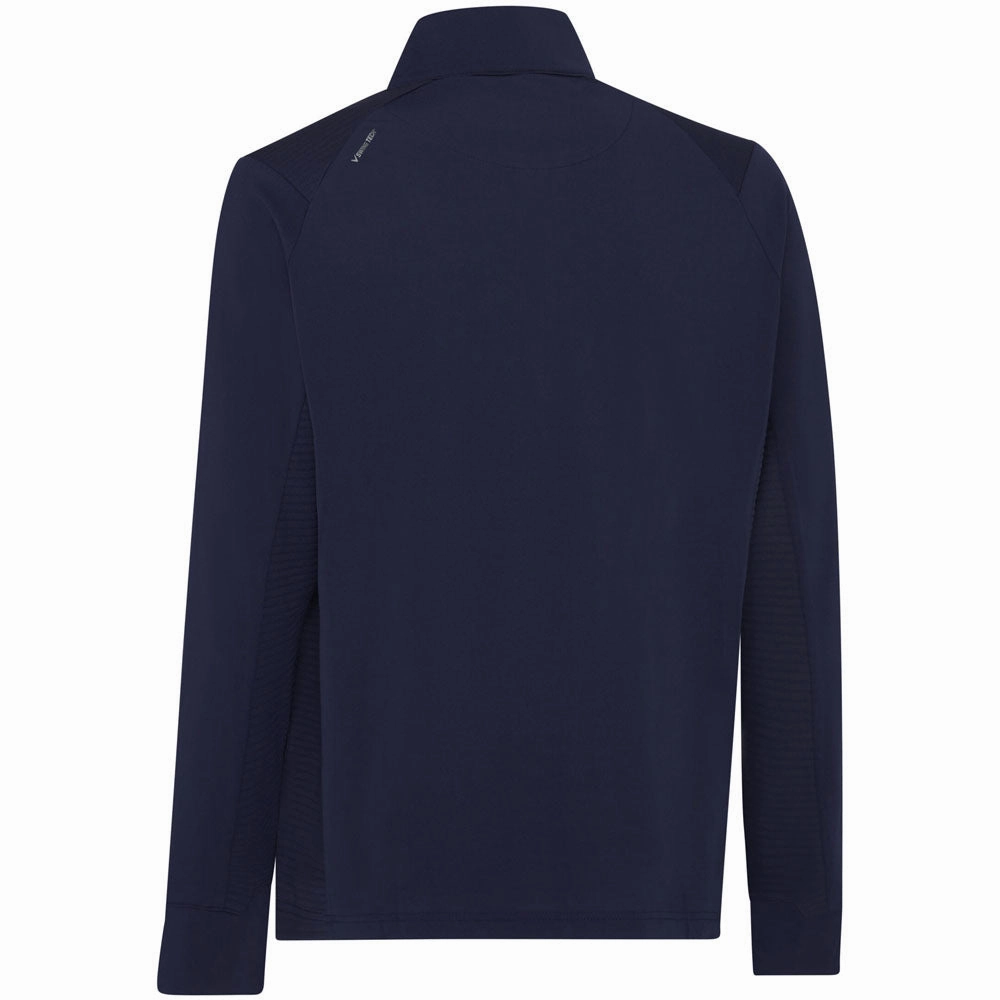 Callaway 1/4 Zip Mixed Media Pullover - Peacoat product gemstone luxury Plaid Design