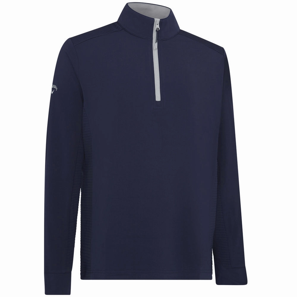 Callaway 1/4 Zip Mixed Media Pullover - Peacoat All Day Wear Unisex Appeal
