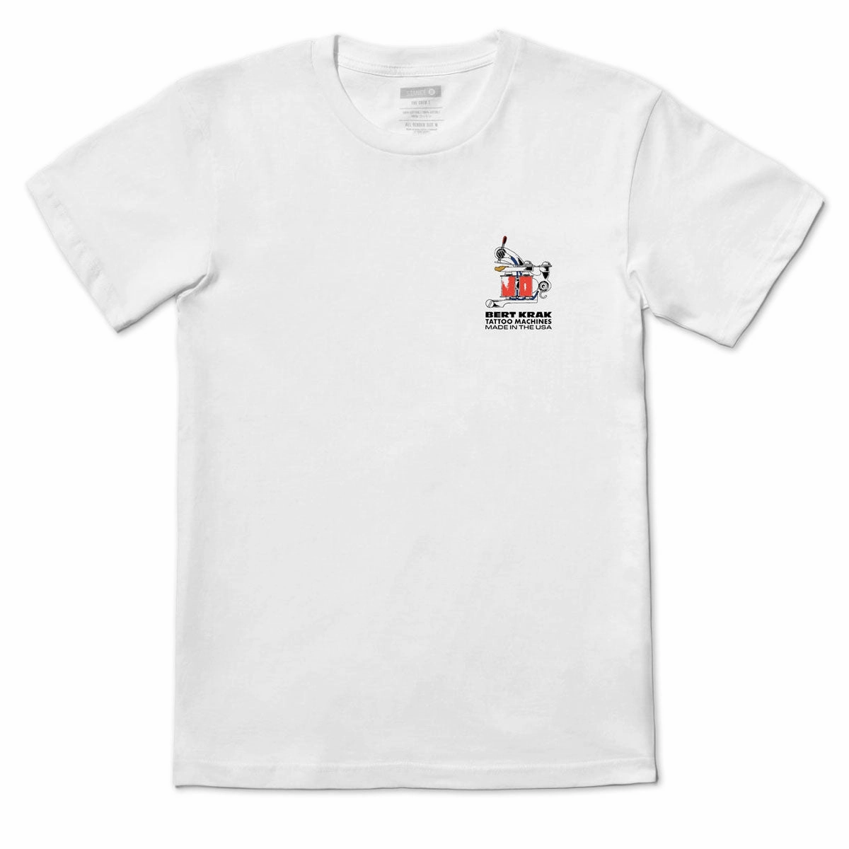 Stance Bert Krak Handmade T-Shirt - White Lightweight Look Eco Conscious Production