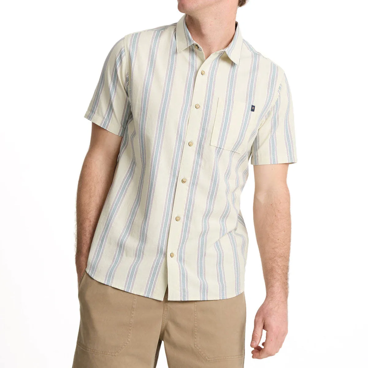 Roark Journey Woven Shirt - Stripe Seafoam Timeless Classic Multi Pocket Design