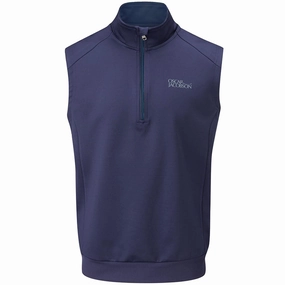Oscar Jacobson Trent Tour Sleeveless Midlayer - Solid Navy Trendy Streetwear Printed