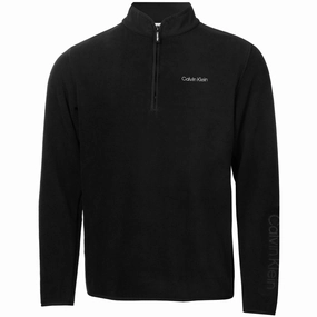 Calvin Klein Thompson 1/2 Zip Fleece - Black workout wear Stylish Comfort